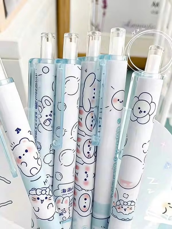 8ชิ้น/ชุด ปากกาเจลลายการ์ตูนสัตว์, 1/4/8ชิ้น ปากกาเจลหูกระต่ายน่ารักสร้างสรรค์, ปากกาลูกลื่น, ปากกาเซ็นชื่อ, เครื่องเขียน, ของขวัญกลับไปโรงเรียน, ของขวัญวันหยุด