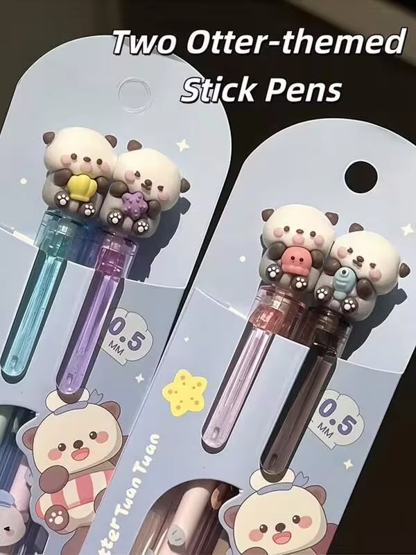 ปากกาเจลคลิกได้ลายตัวนากทะเลน่ารัก 4 ชิ้น สไตล์ A & สไตล์ B ธีมมหาสมุทรเยียวยา หัวปากกา 3D ลายตัวนากทะเล หมึกดำลื่น 0.5 มม. ดีไซน์ตัวนากทะเลน่ารักสองด้าน สำหรับจดโน้ตในห้องเรียนและทำการบ้านของนักเรียน เครื่องเขียนปากกาเจลสร้างสรรค์สไตล์การ์ตูนน่ารัก